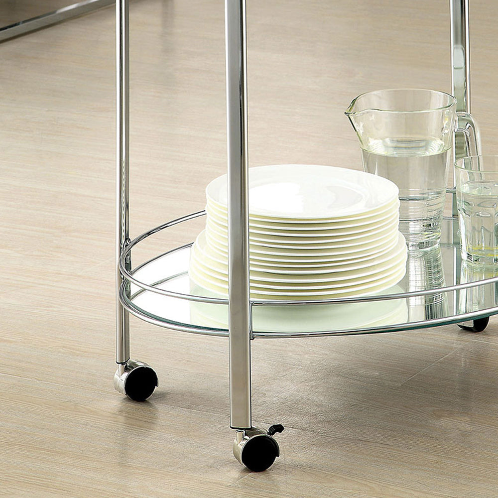 LOULE Serving Cart in Chrome finish