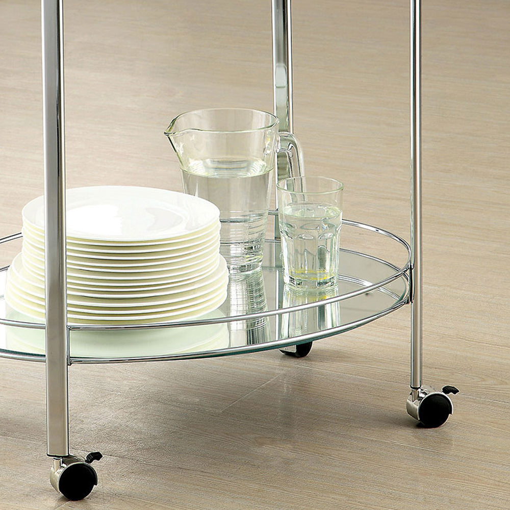 LOULE Serving Cart in Chrome finish