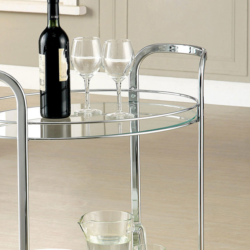 LOULE Serving Cart in Chrome finish