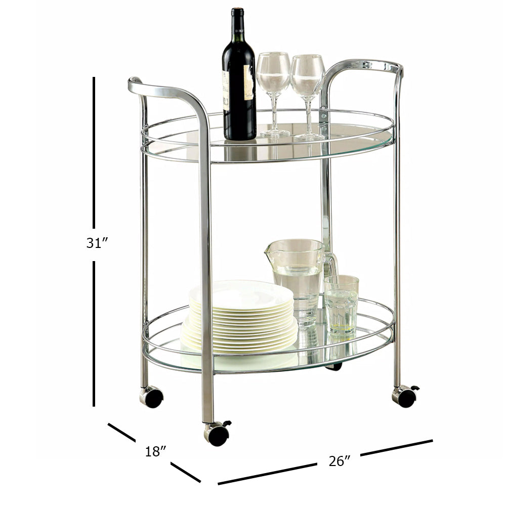 LOULE Serving Cart in Chrome finish