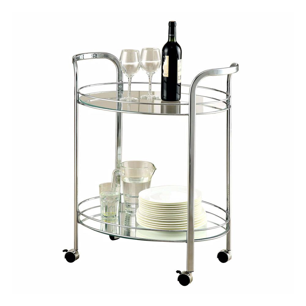 LOULE Serving Cart in Chrome finish