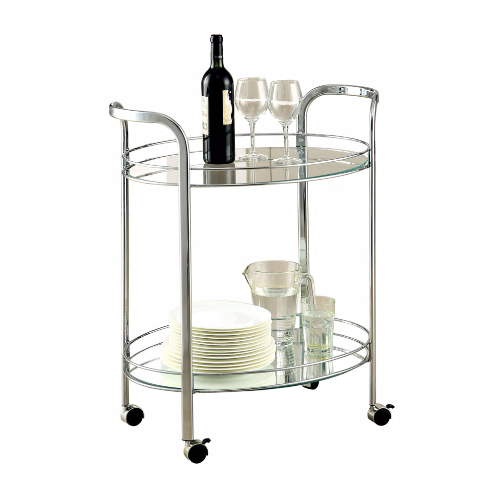 LOULE Serving Cart in Chrome finish