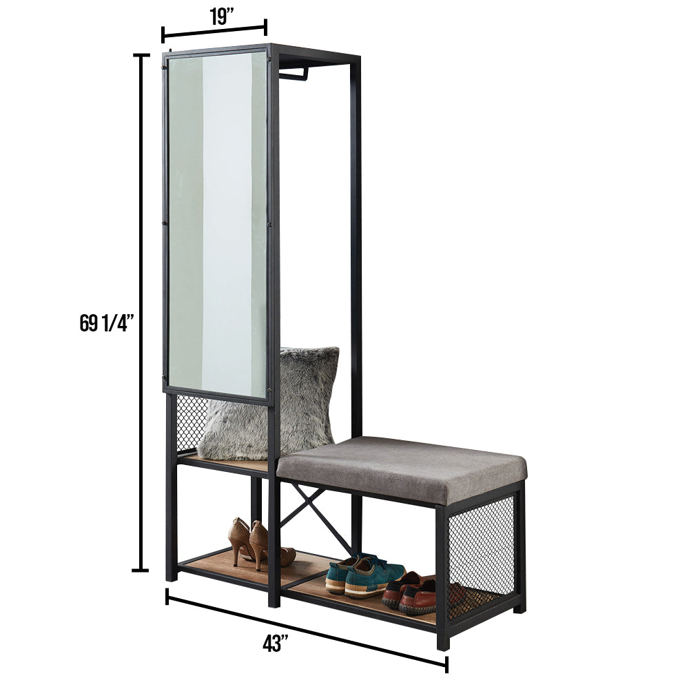 Gilfoyl Mirror w/ Bench Sand Black