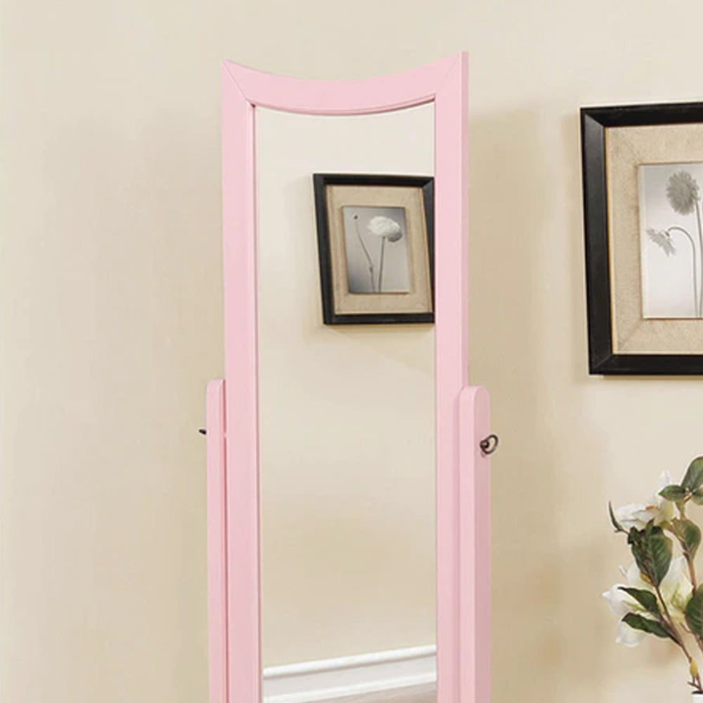 Benita Standing Mirror in Pink Finish