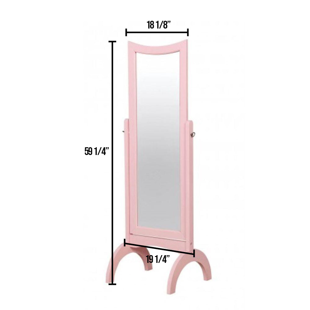 Benita Standing Mirror in Pink Finish