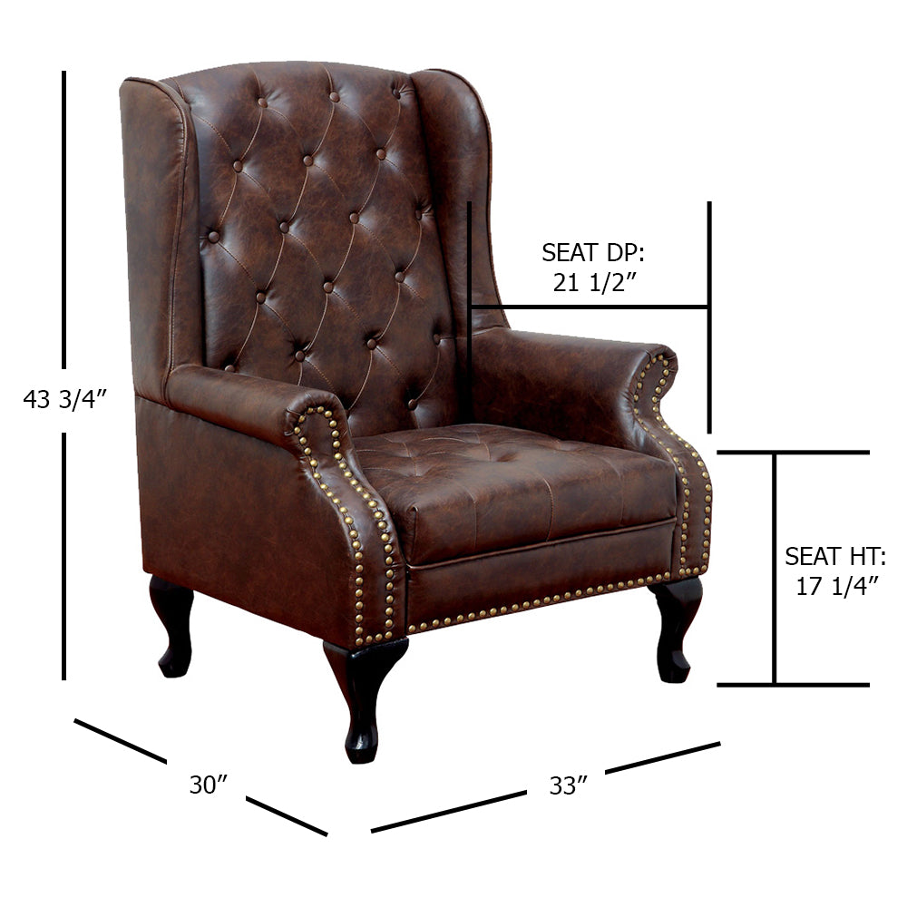 VAUGH Accent Chair Rustic Brown