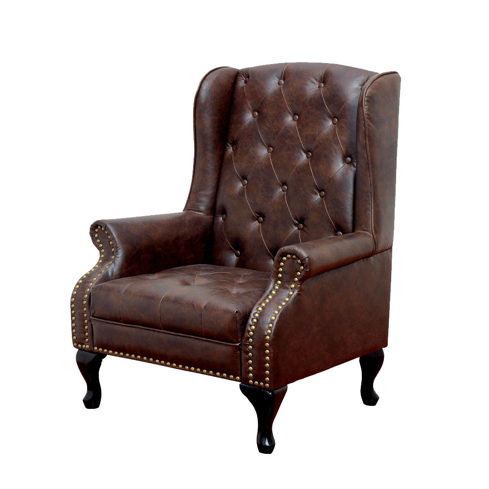 VAUGH Accent Chair Rustic Brown