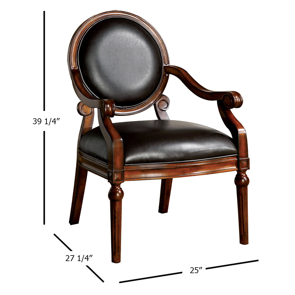 West Point Accent Chair Espresso/Tobacco Oak