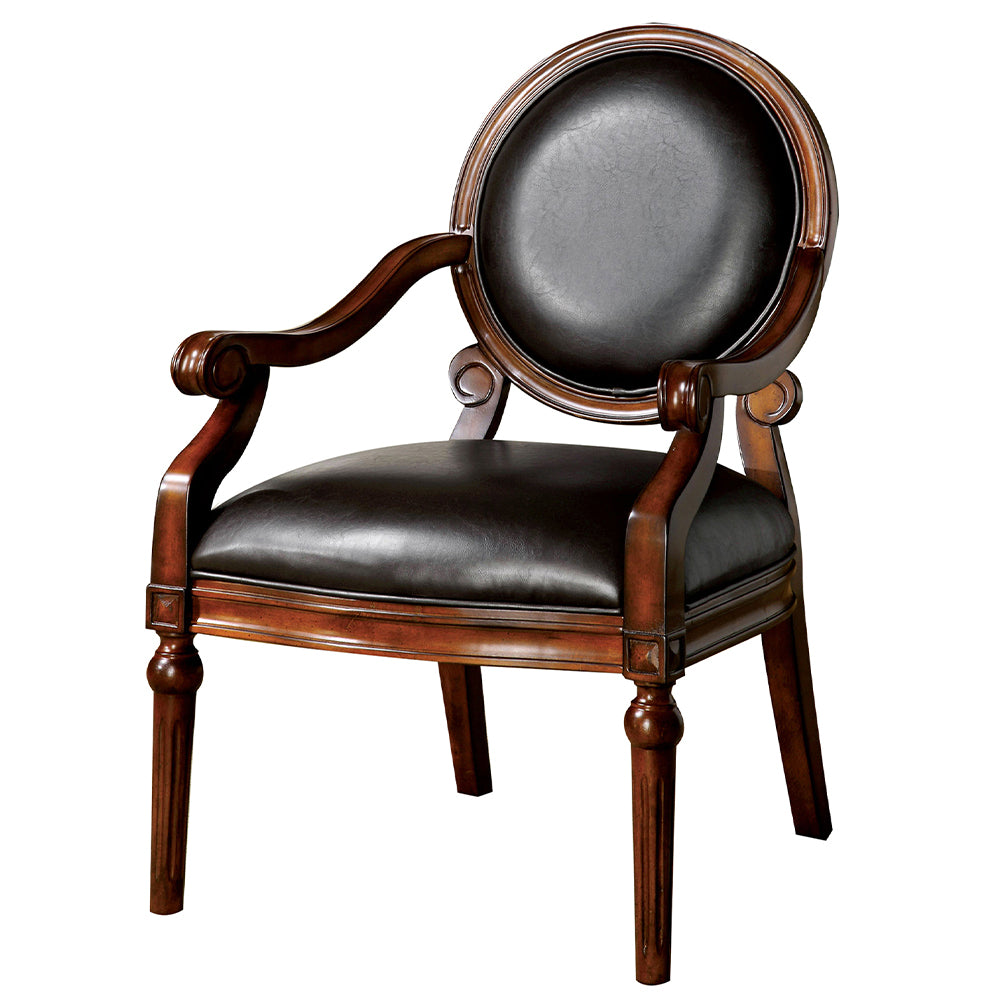 West Point Accent Chair Espresso/Tobacco Oak