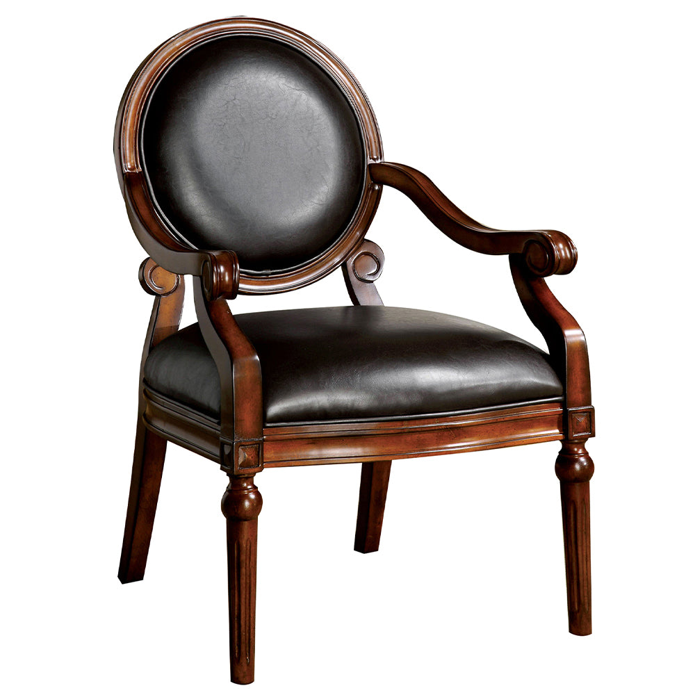 West Point Accent Chair Espresso/Tobacco Oak