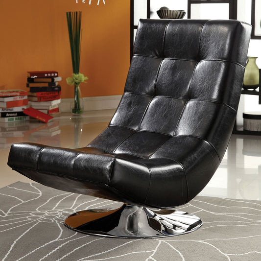 Trinidad Swivel Accent Chair in Black Finish