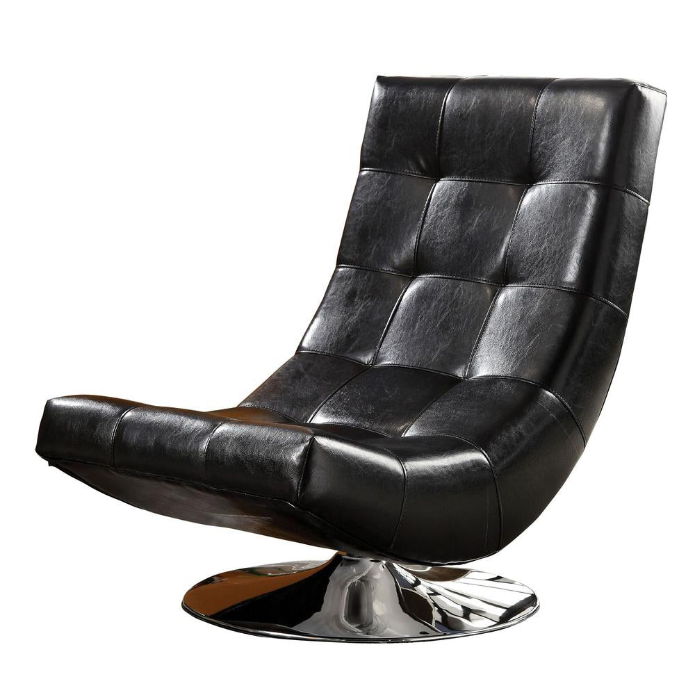 Trinidad Swivel Accent Chair in Black Finish