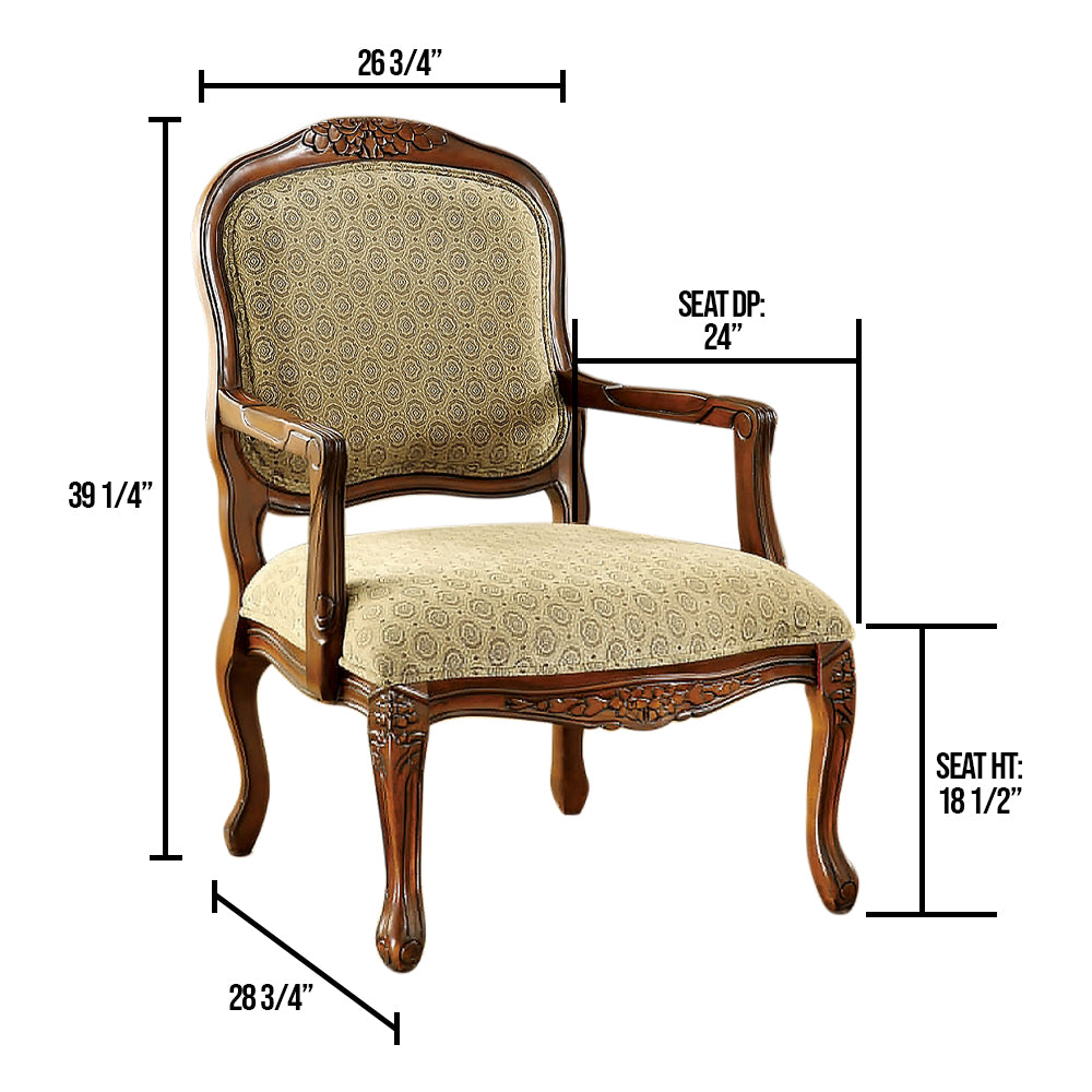 Quintus Accent Chair in Antique Oak Finish