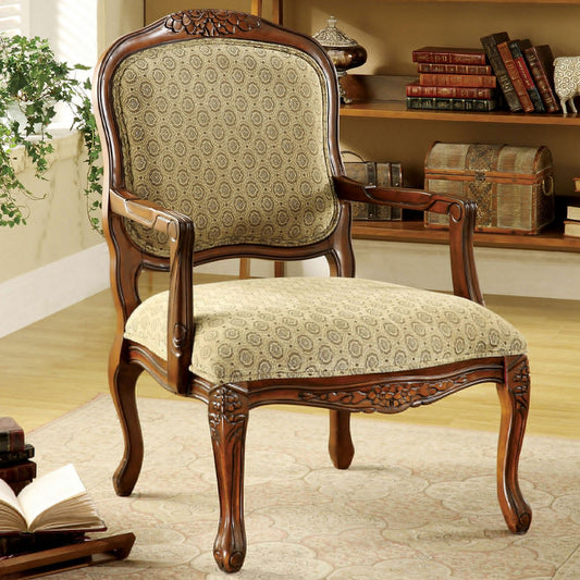 Quintus Accent Chair in Antique Oak Finish