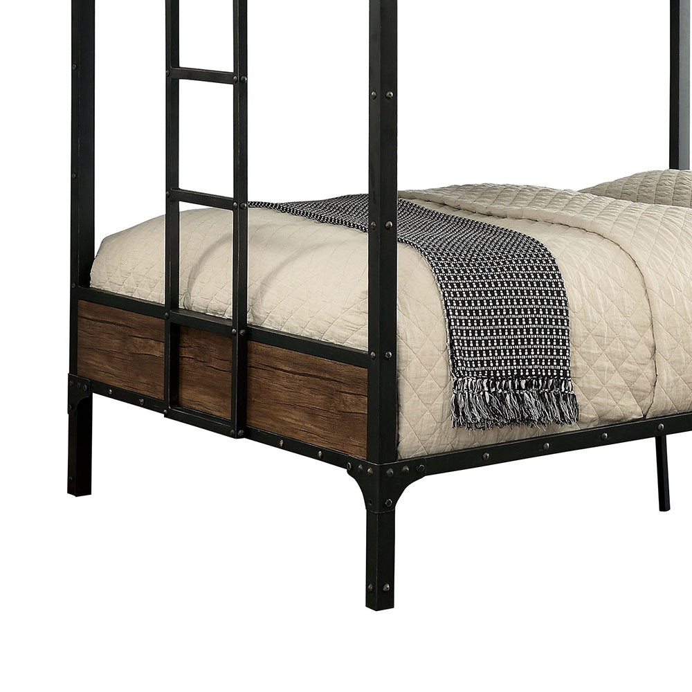 CLAPTON Full/Full Bunk Bed in Black Finish