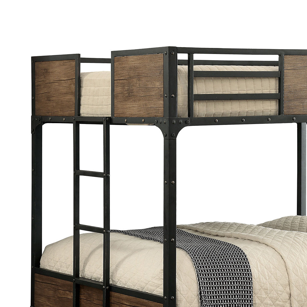 CLAPTON Full/Full Bunk Bed in Black Finish