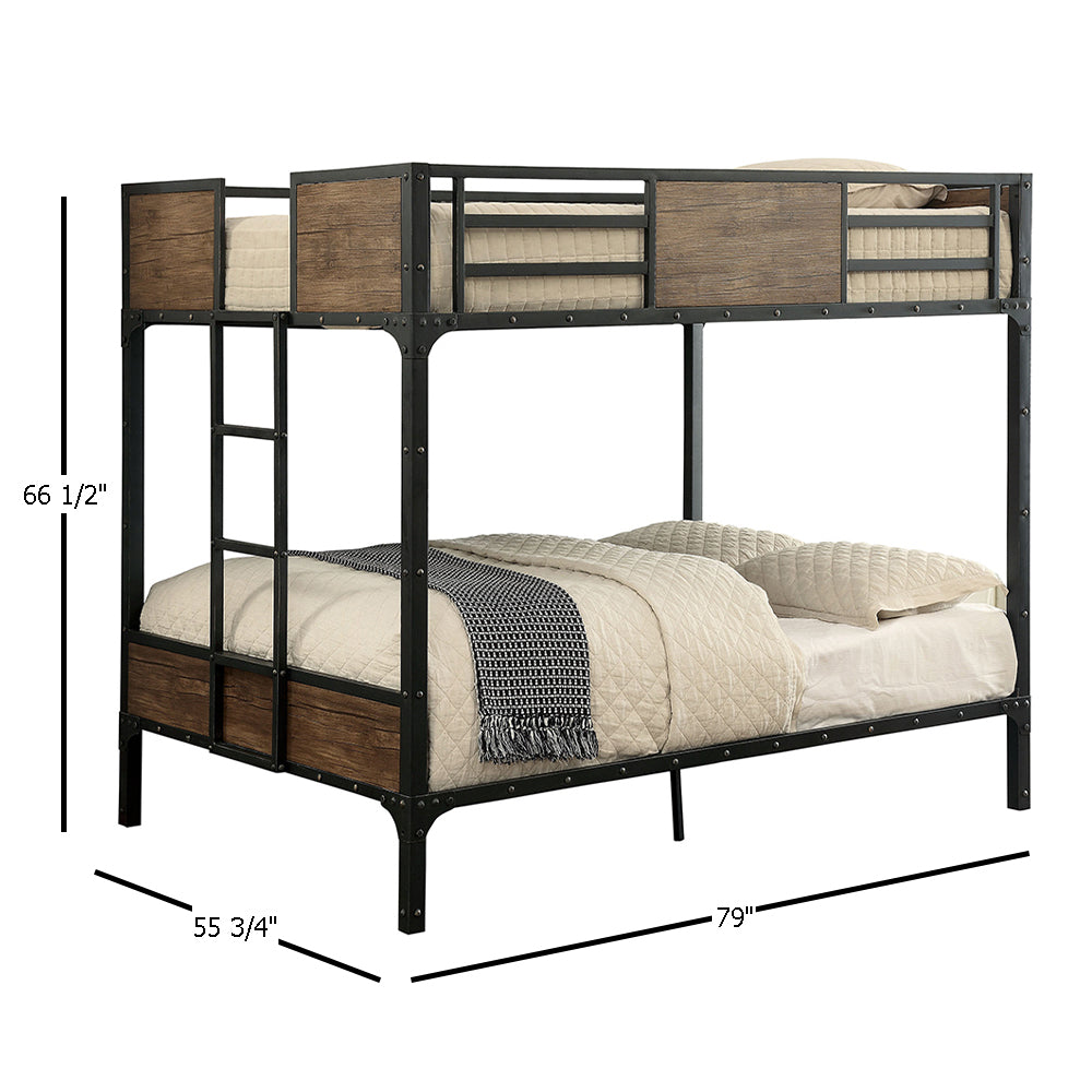 CLAPTON Full/Full Bunk Bed in Black Finish