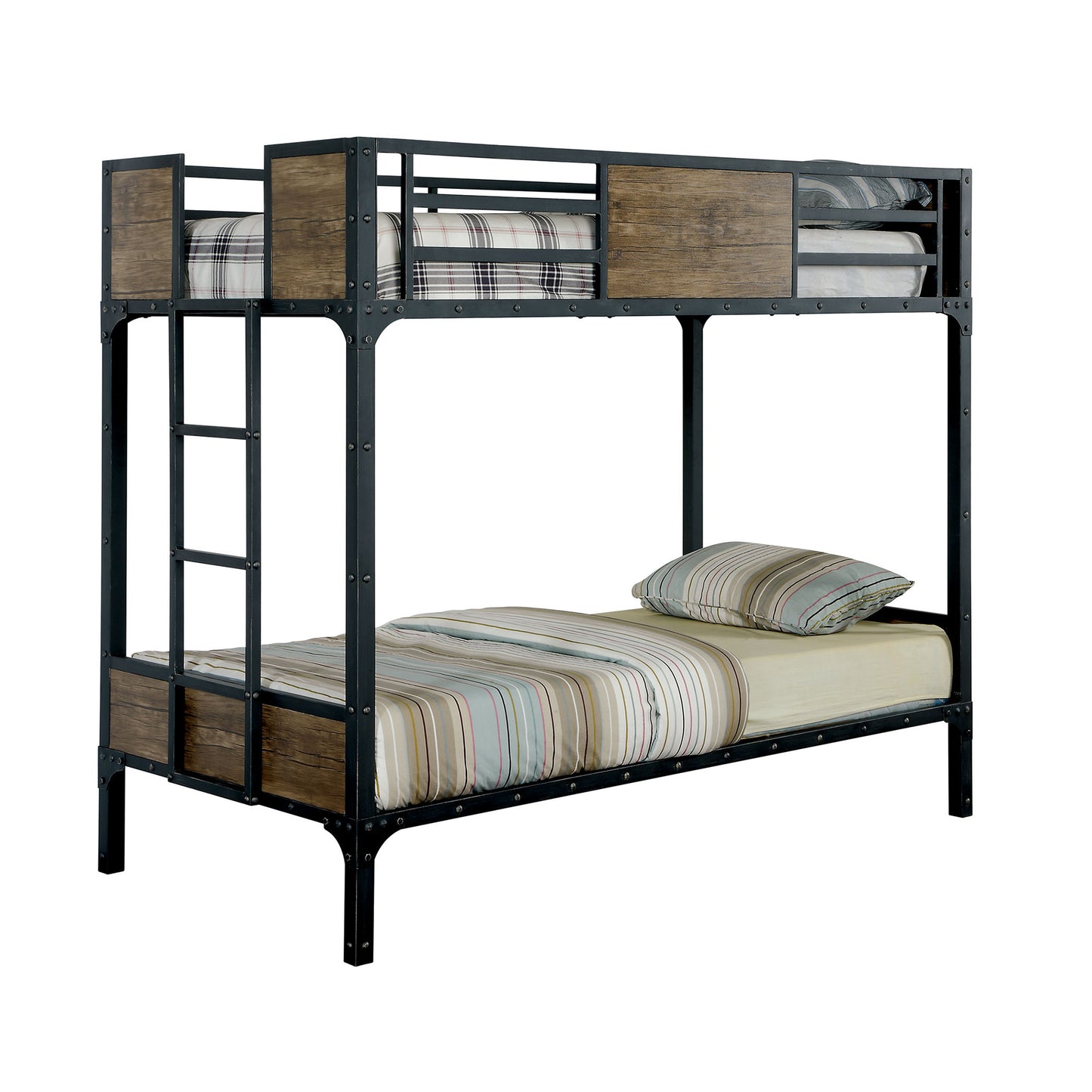 CLAPTON Twin/Twin Bunk Bed in Black finish