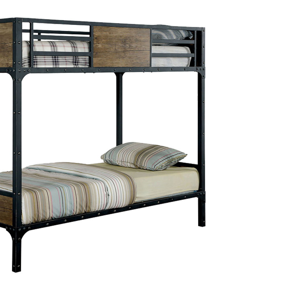 CLAPTON Twin/Twin Bunk Bed in Black finish