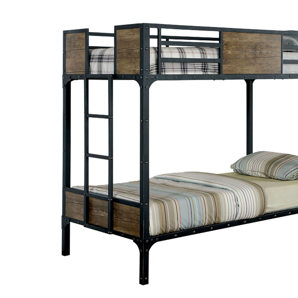 CLAPTON Twin/Twin Bunk Bed in Black finish