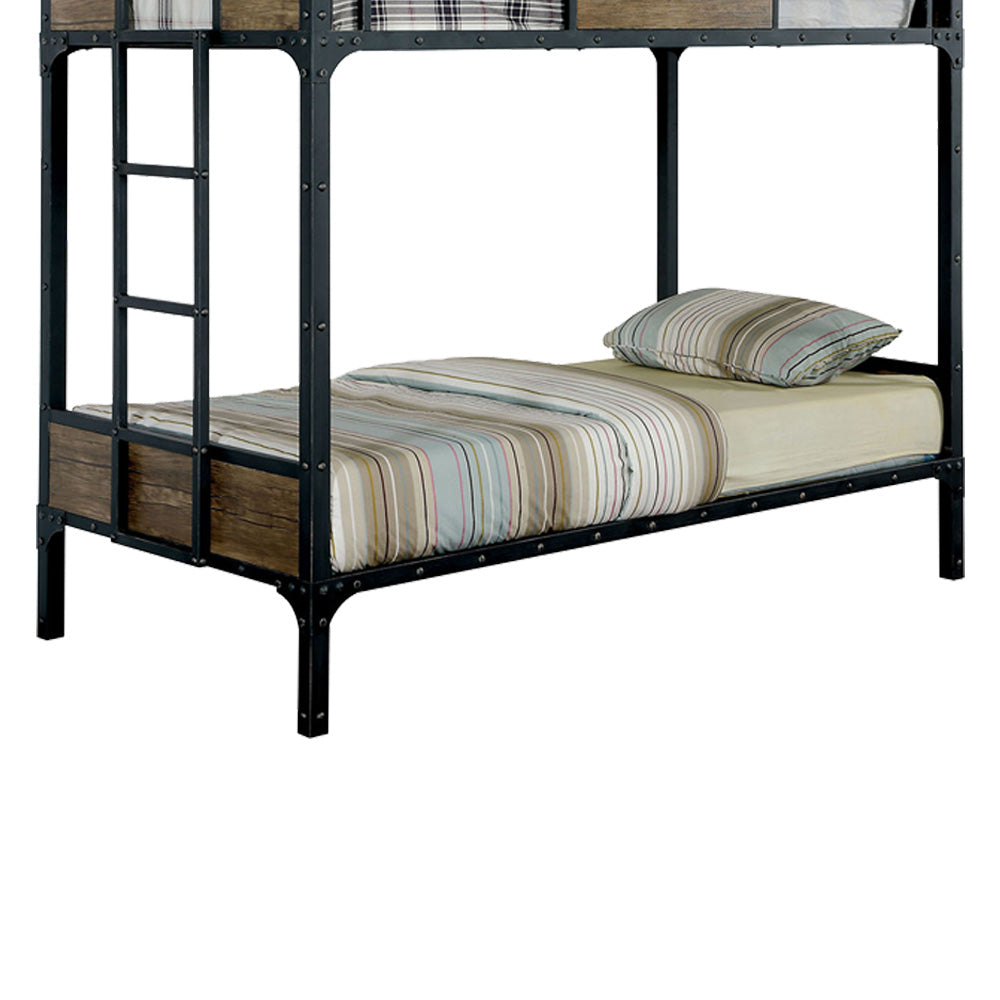 CLAPTON Twin/Twin Bunk Bed in Black finish