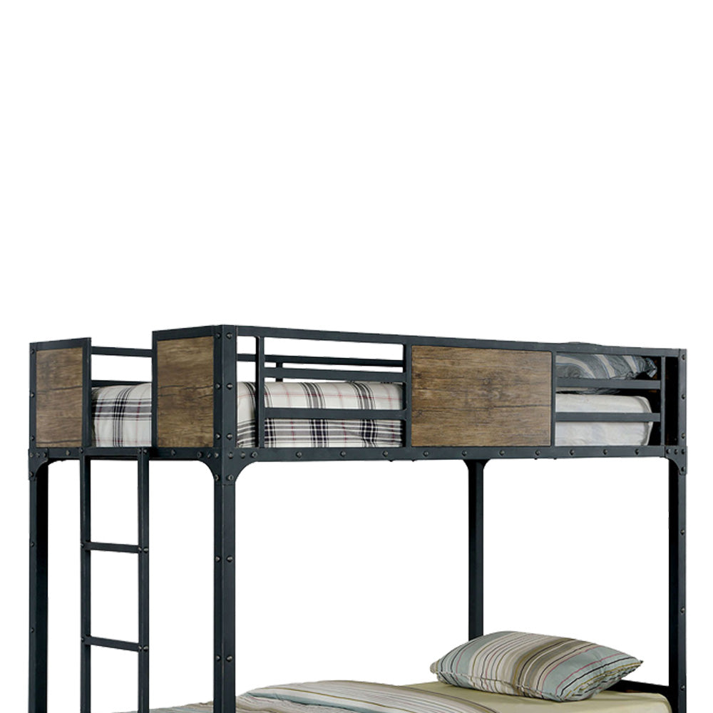 CLAPTON Twin/Twin Bunk Bed in Black finish