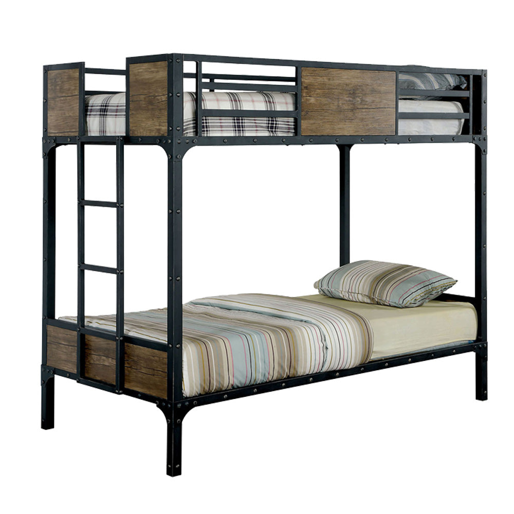 CLAPTON Twin/Twin Bunk Bed in Black finish