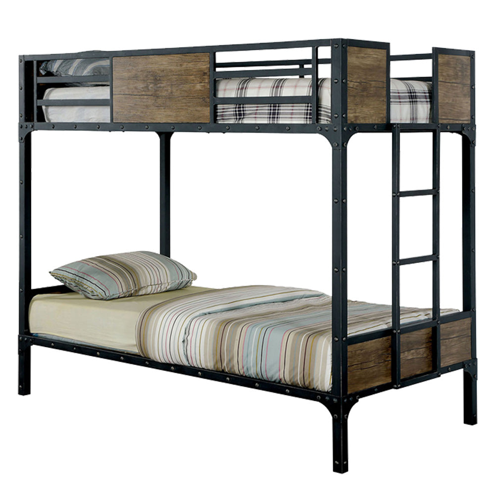 CLAPTON Twin/Twin Bunk Bed in Black finish