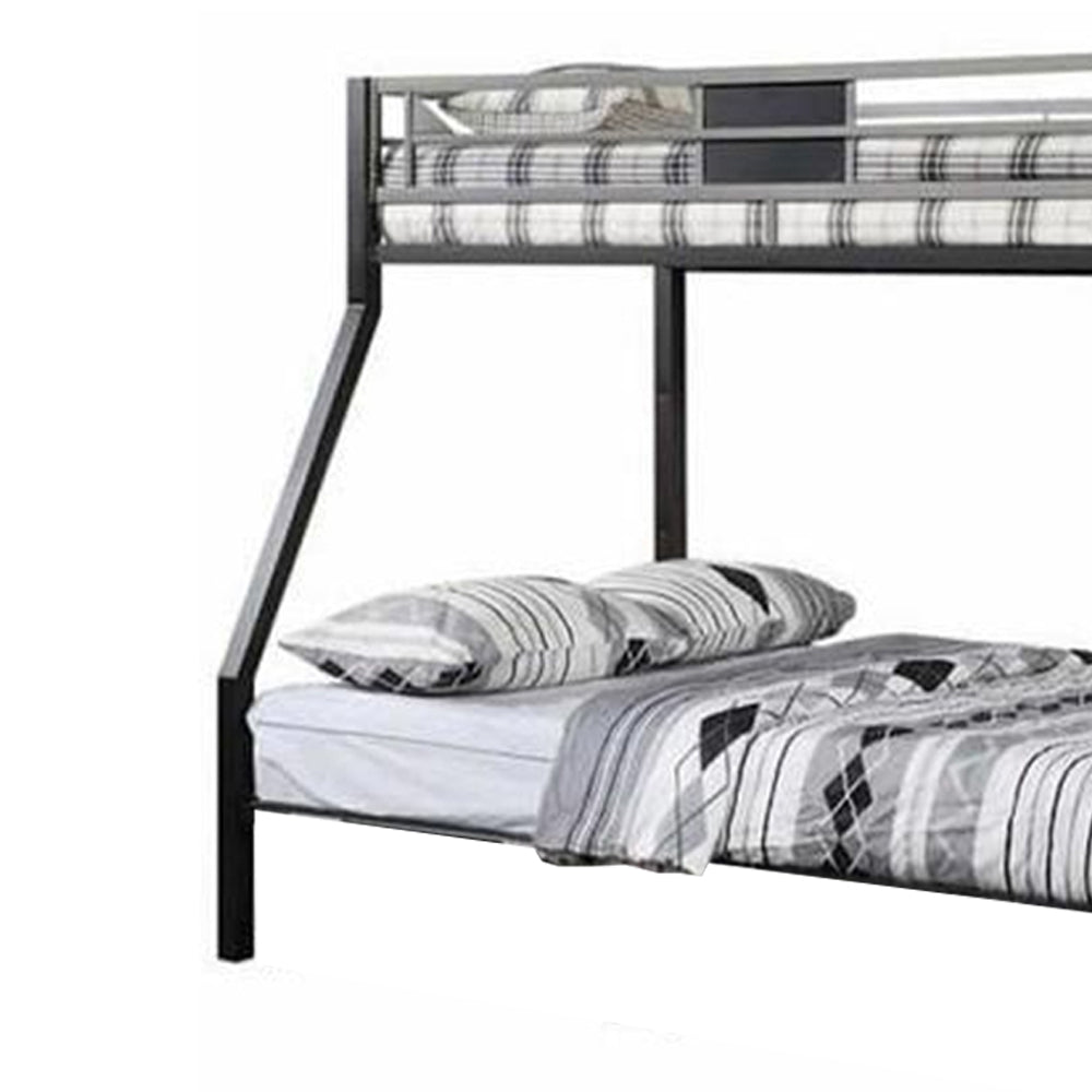 Clifton Twin/Full Bunk Bed Silver/Gun Metal