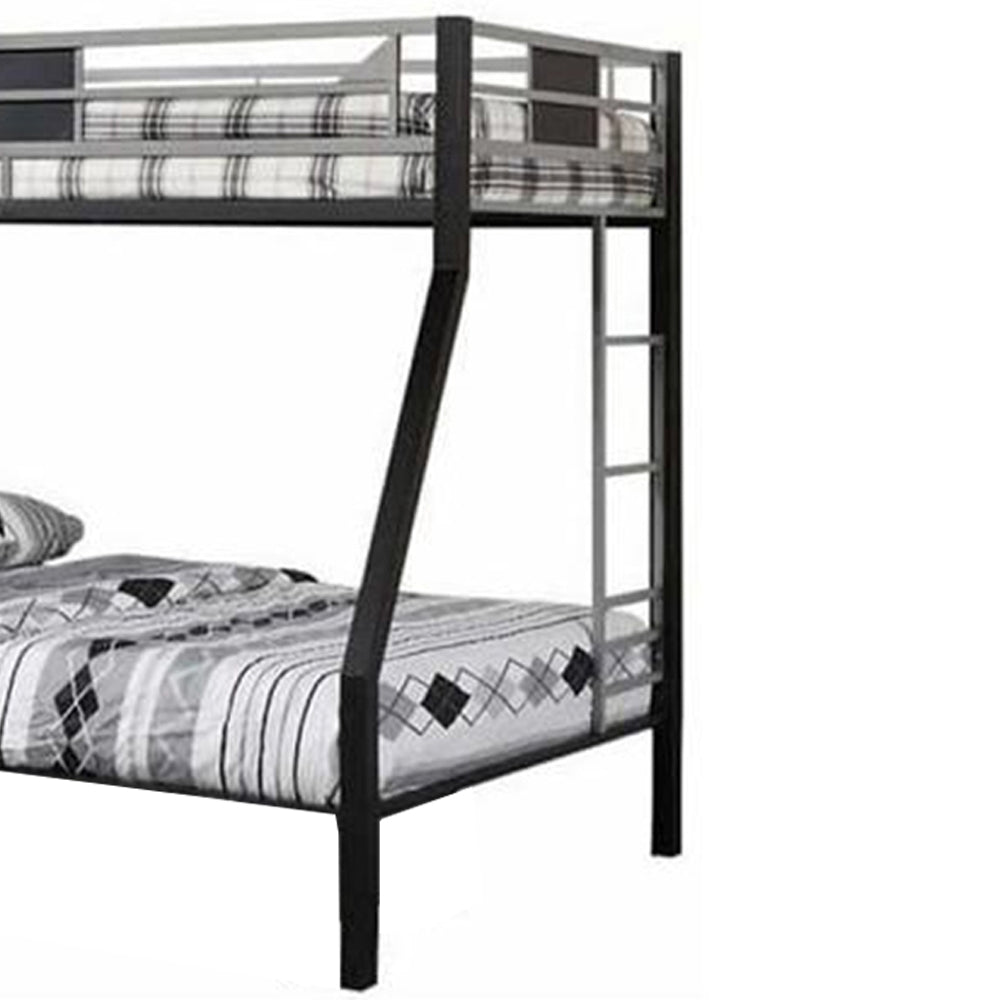 Clifton Twin/Full Bunk Bed Silver/Gun Metal