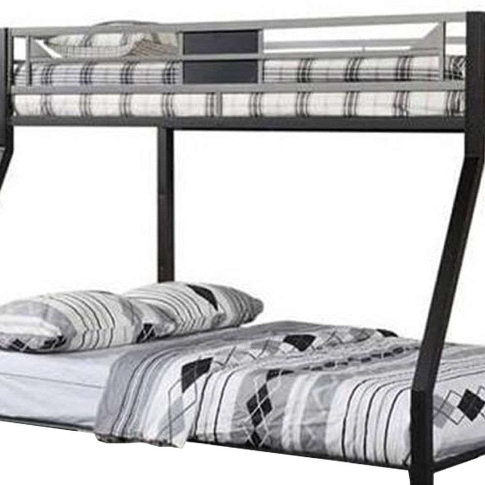 Clifton Twin/Full Bunk Bed Silver/Gun Metal