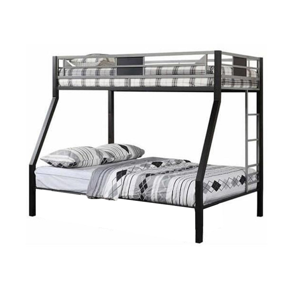 Clifton Twin/Full Bunk Bed Silver/Gun Metal