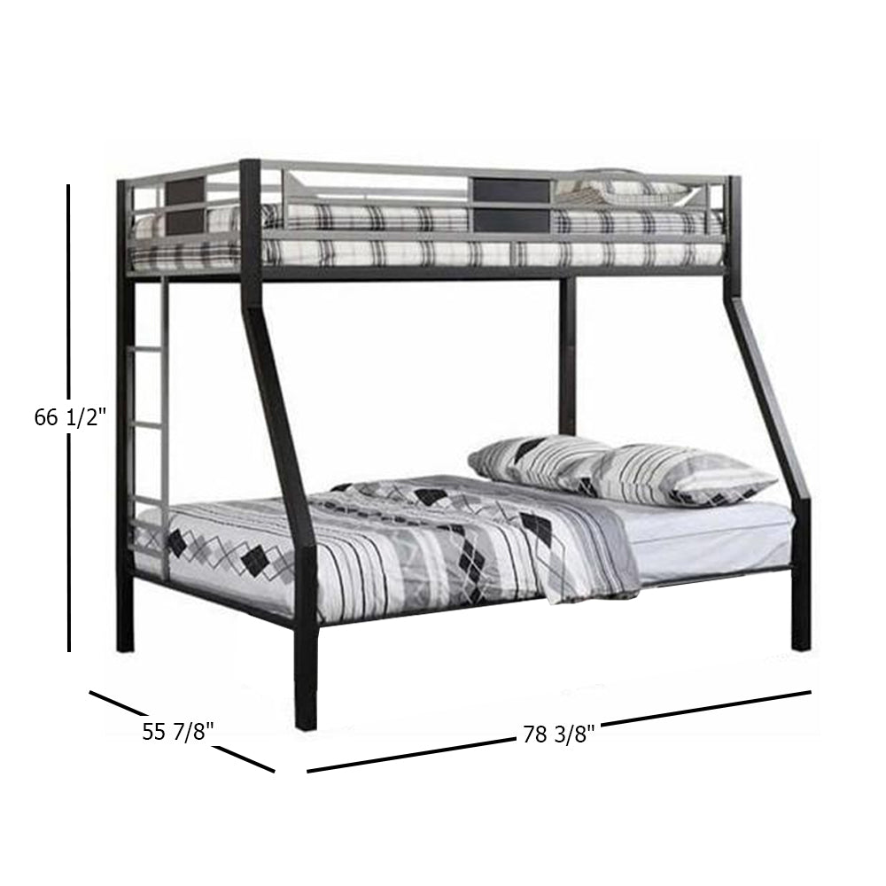 Clifton Twin/Full Bunk Bed Silver/Gun Metal