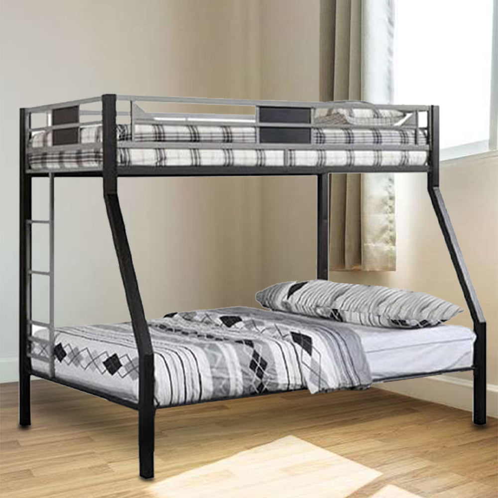 Clifton Twin/Full Bunk Bed Silver/Gun Metal