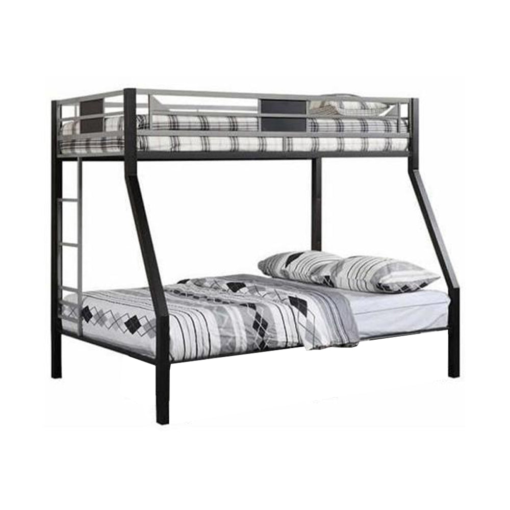 Clifton Twin/Full Bunk Bed Silver/Gun Metal