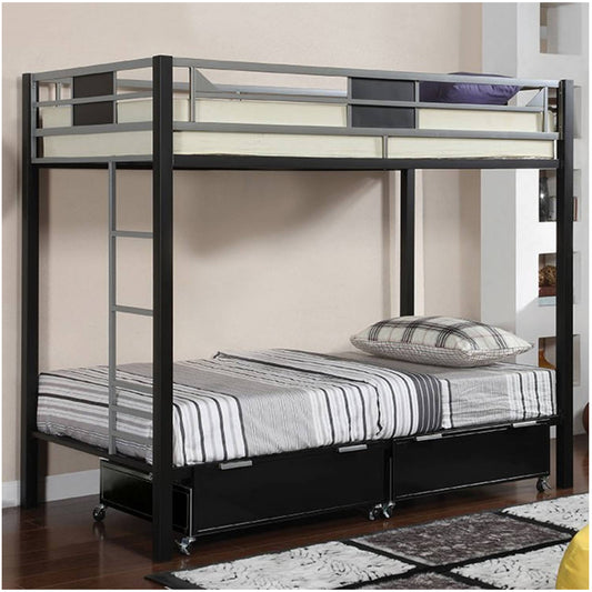 Taguro Loft Bed in Metal Silver Finish