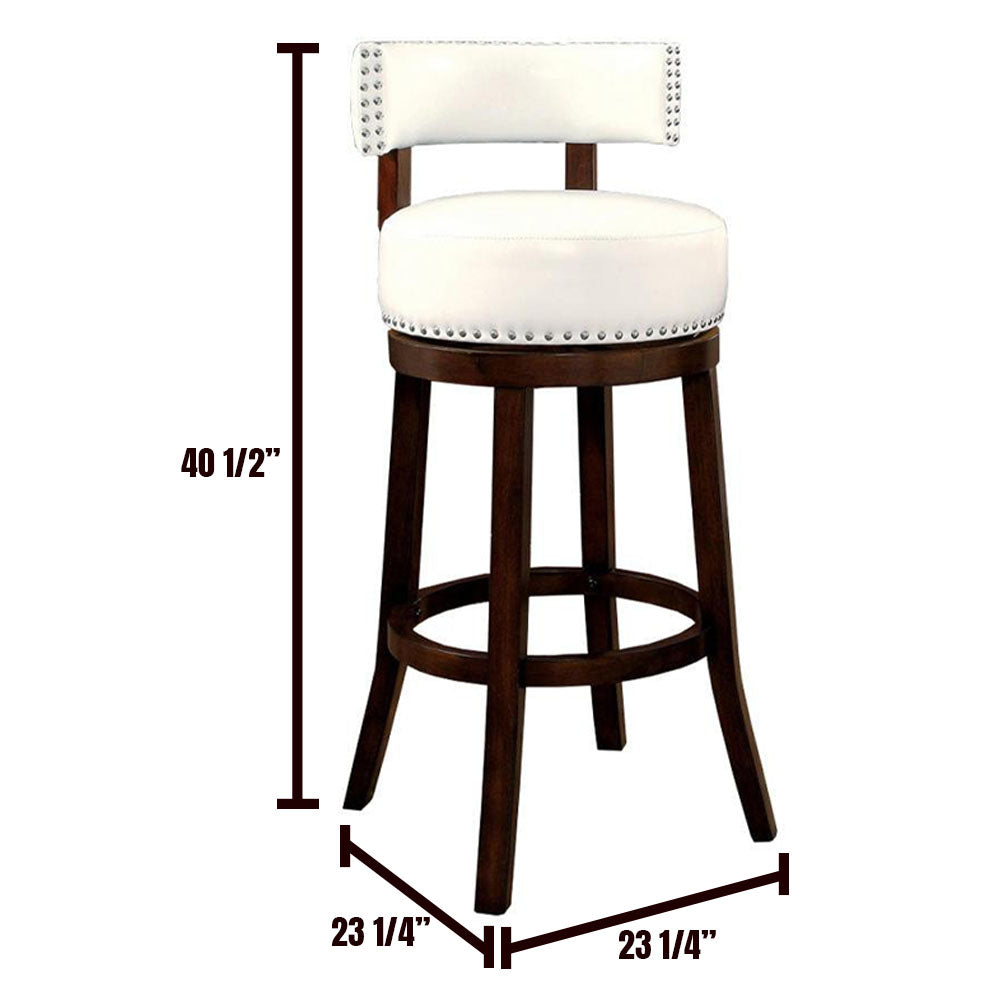 SHIRLEY 29" Bar Stool in Dark Oak/White finish