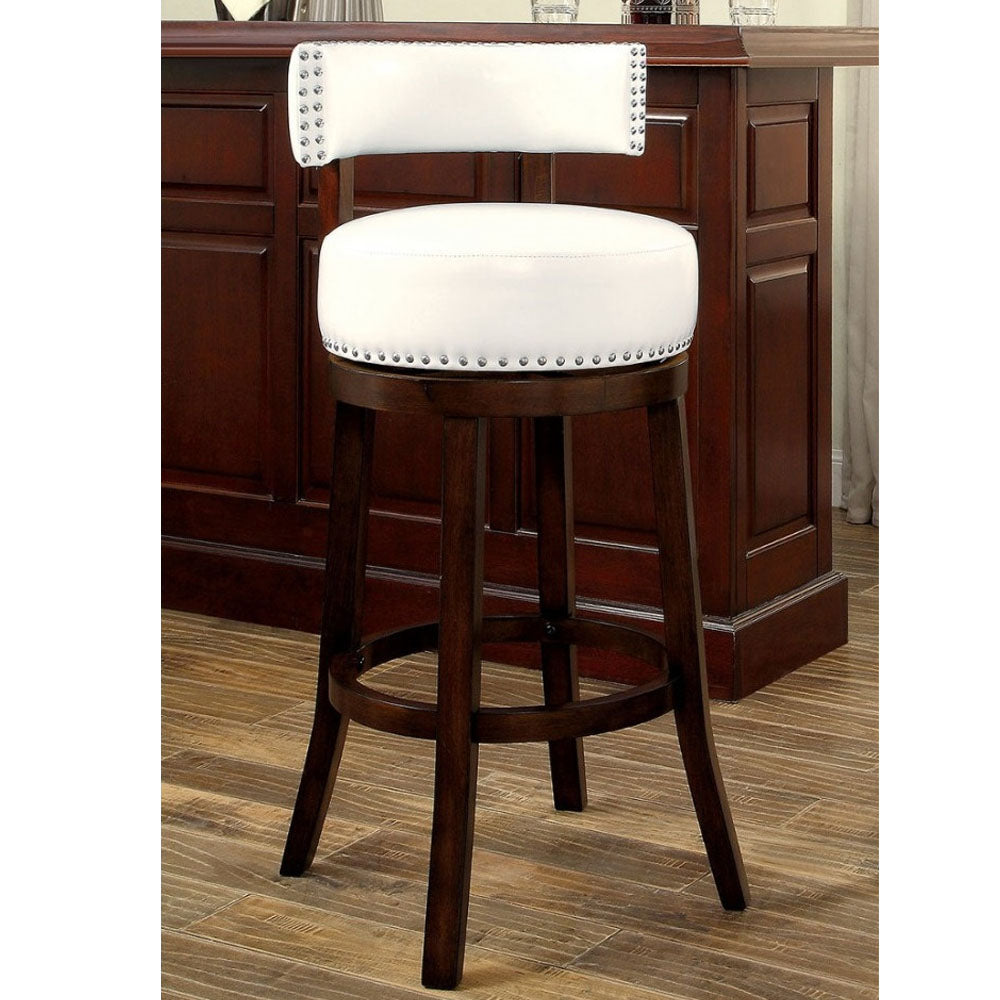 SHIRLEY 29" Bar Stool in Dark Oak/White finish