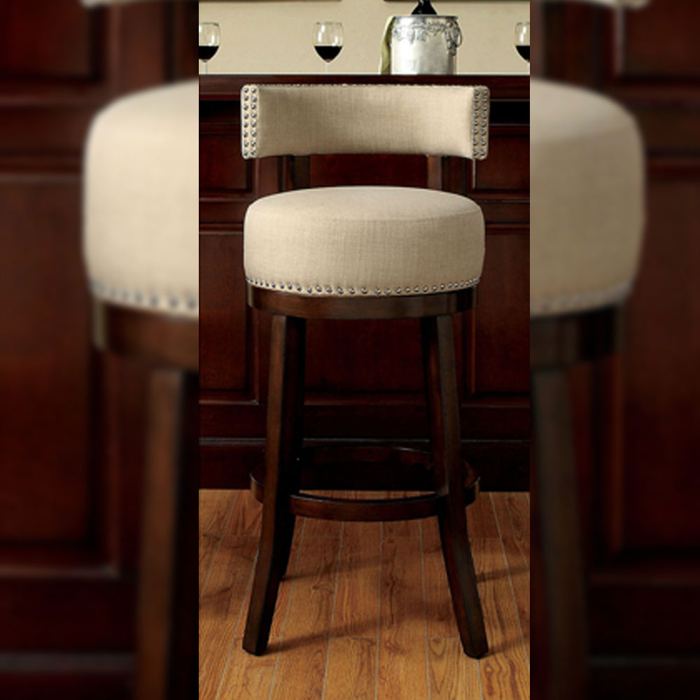 LYNSEY 29" Bar Stool in Dark Oak/Beige finish