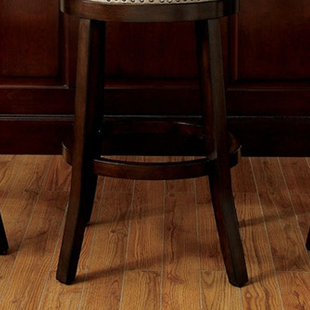 LYNSEY 29" Bar Stool in Dark Oak/Beige finish