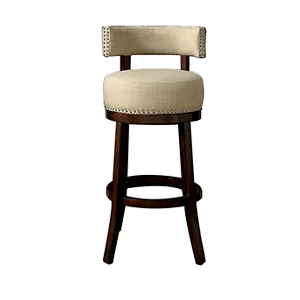 LYNSEY 29" Bar Stool in Dark Oak/Beige finish