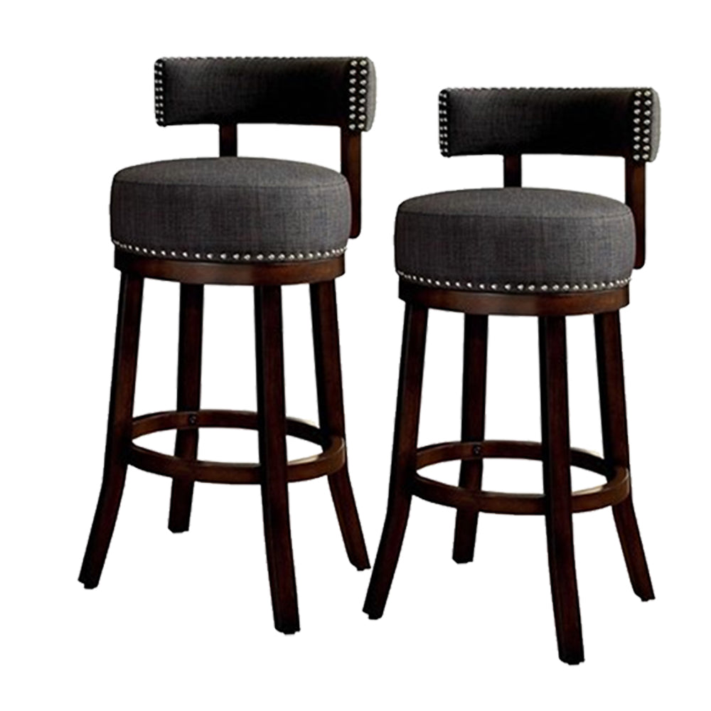 LYNSEY 24" Bar Stool in Dark Oak/Gray finish