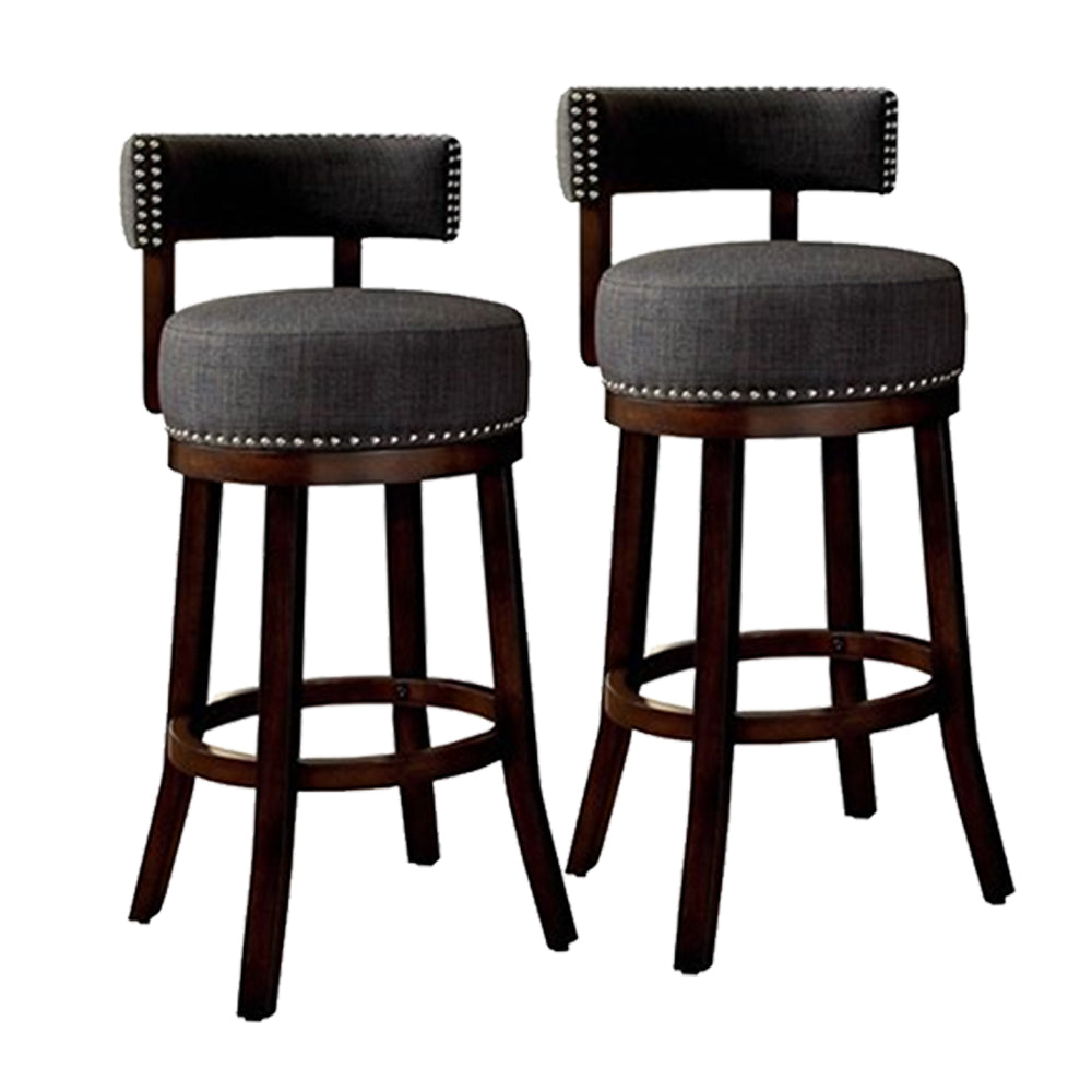 LYNSEY 24" Bar Stool in Dark Oak/Gray finish