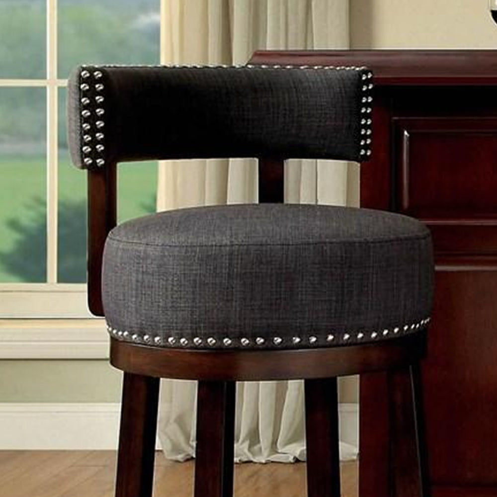 LYNSEY 24" Bar Stool in Dark Oak/Gray finish