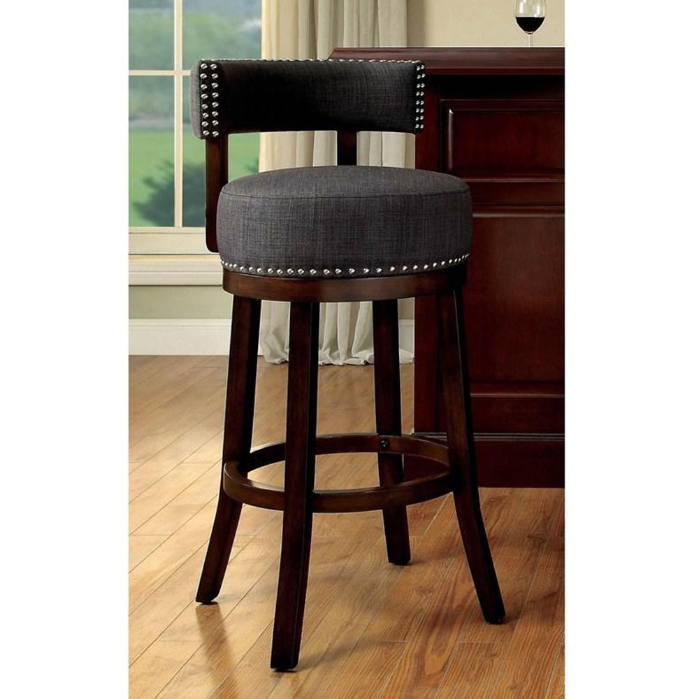 LYNSEY 24" Bar Stool in Dark Oak/Gray finish