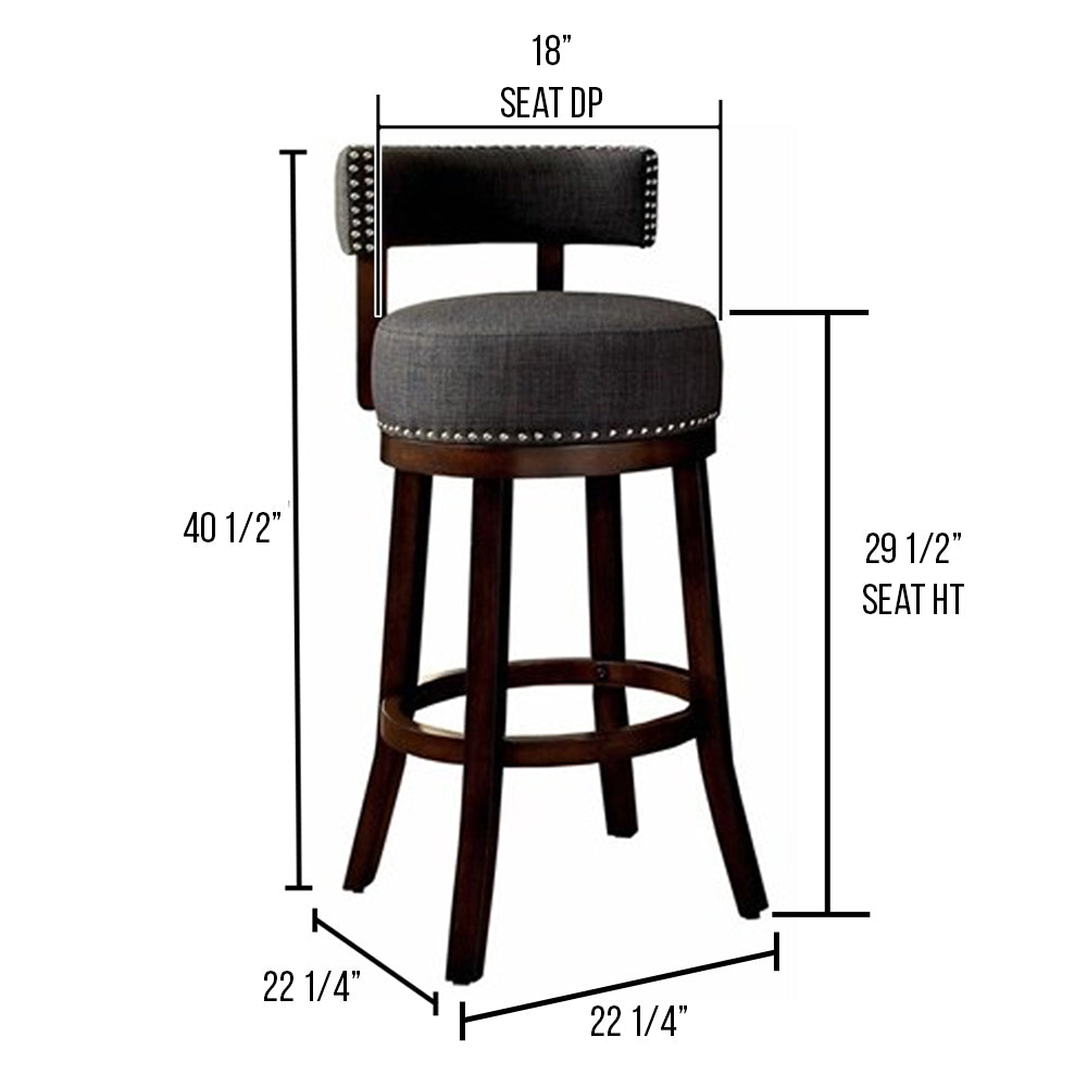 LYNSEY 24" Bar Stool in Dark Oak/Gray finish