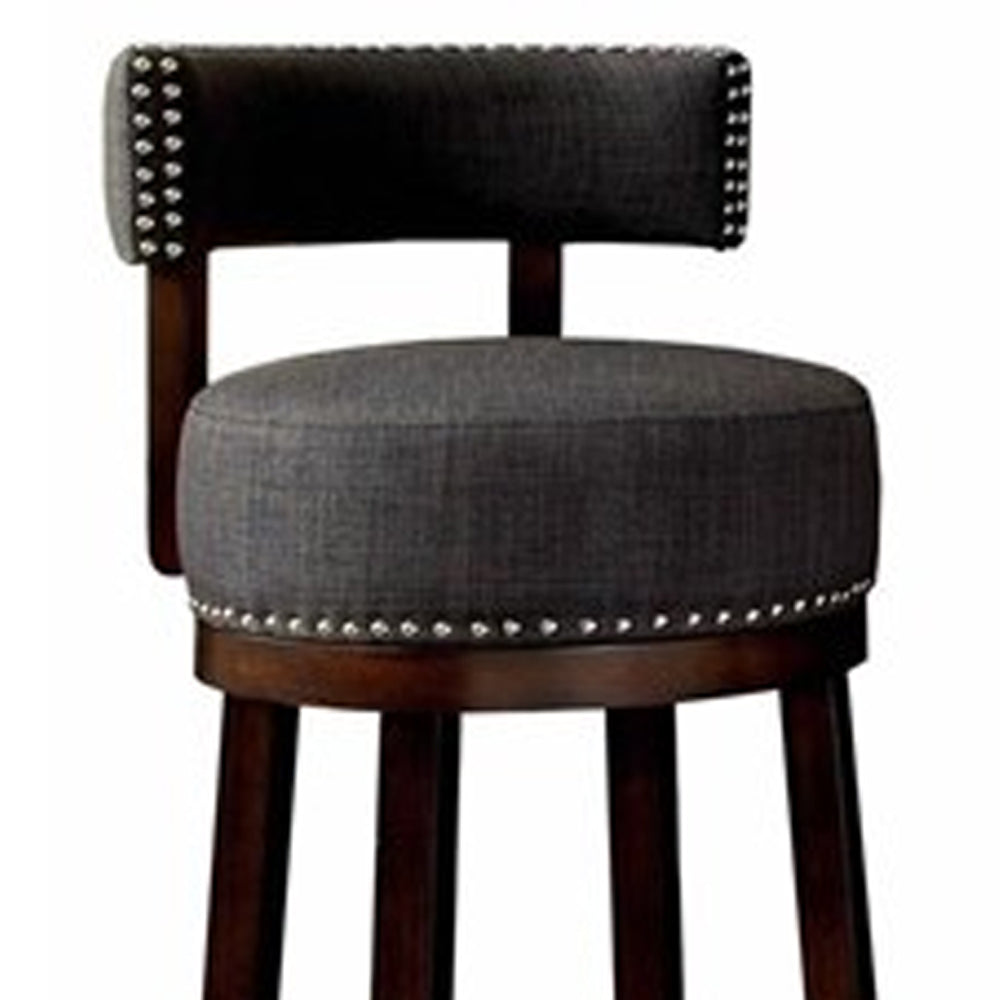 LYNSEY 24" Bar Stool in Dark Oak/Gray finish