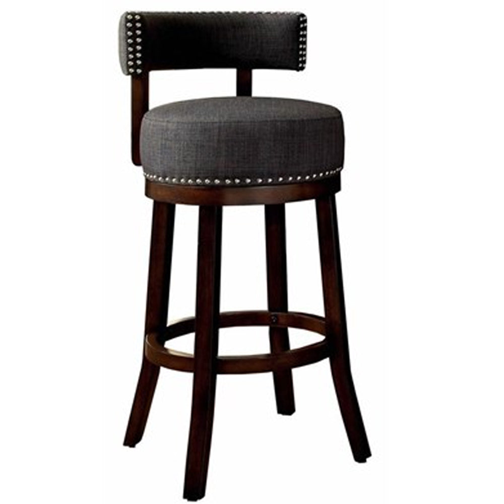 LYNSEY 24" Bar Stool in Dark Oak/Gray finish