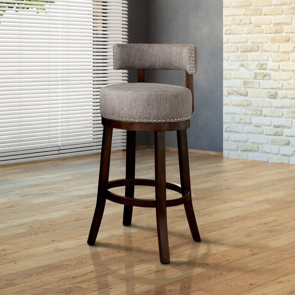 LYNSEY 24" Bar Stool in Dark Oak/Light Gray finish