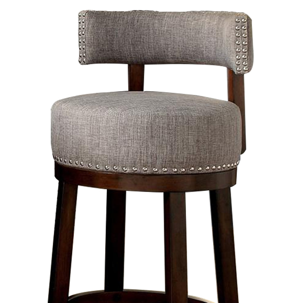 LYNSEY 24" Bar Stool in Dark Oak/Light Gray finish